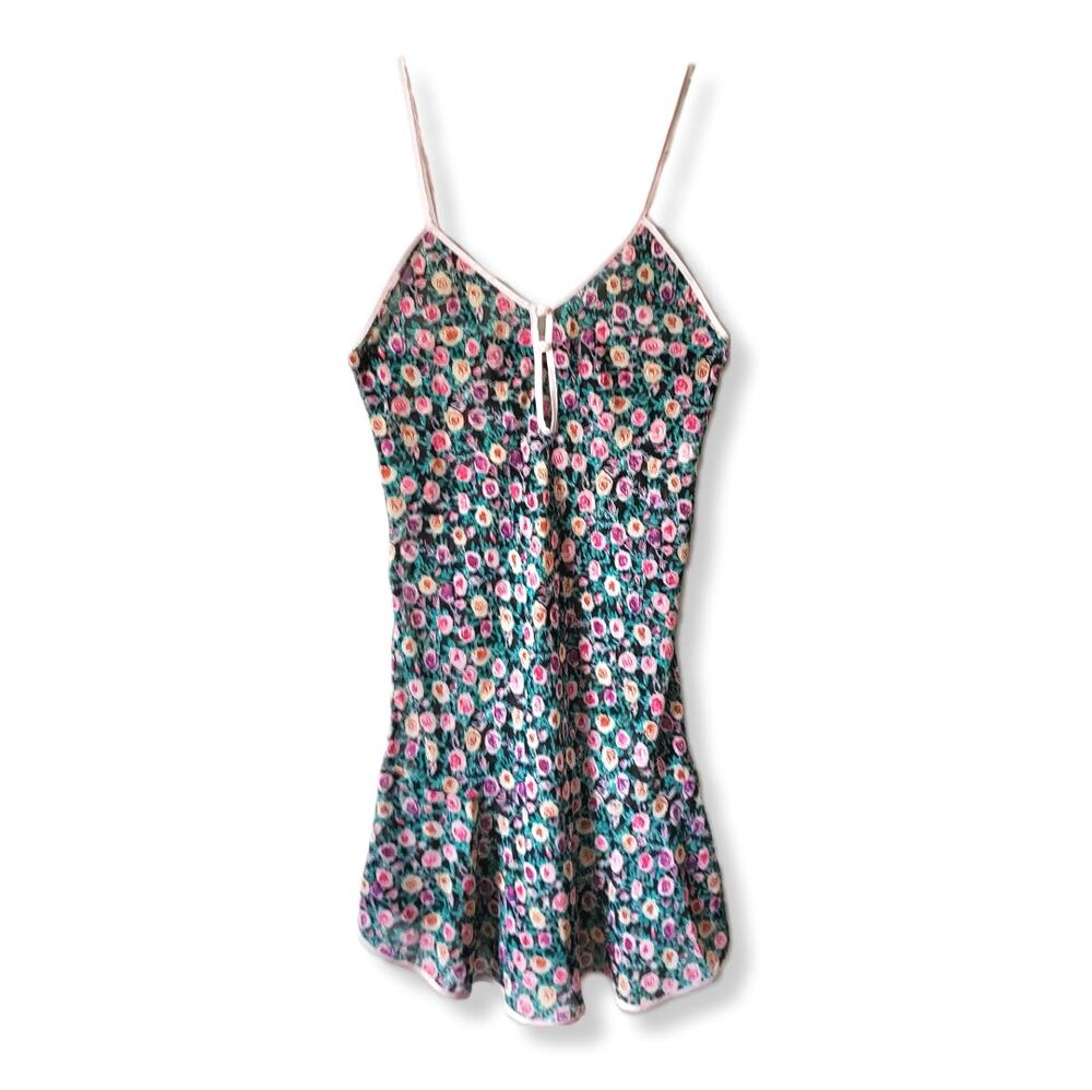 Prima Donna 70s Floral Slip Dress Chemise Night Gown S Floral Cottage Fairy USA
